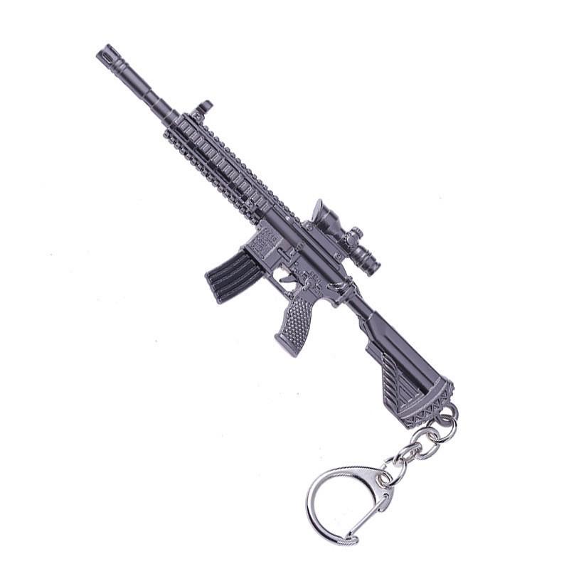 "12 cm PUBG-Schlüsselanhänger: Helm der Stufe 3, Bratpfanne und 98KAWM-Waffenmodell als Geschenk"