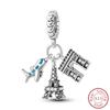 100% 925 Silver Charms Pendant Airplane Beach Sailing Hat Sun Energetic Attractiveness Design For Fine Jewelry Making