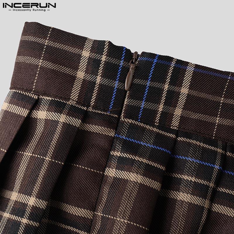 INCERUN Pánské kalhoty s potiskem a bočním zipem v pase