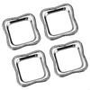 Mini Metal Serving Plate Set of 4 with Pattern Border, Square Home Display Dishes for Tea Service and Light Storage