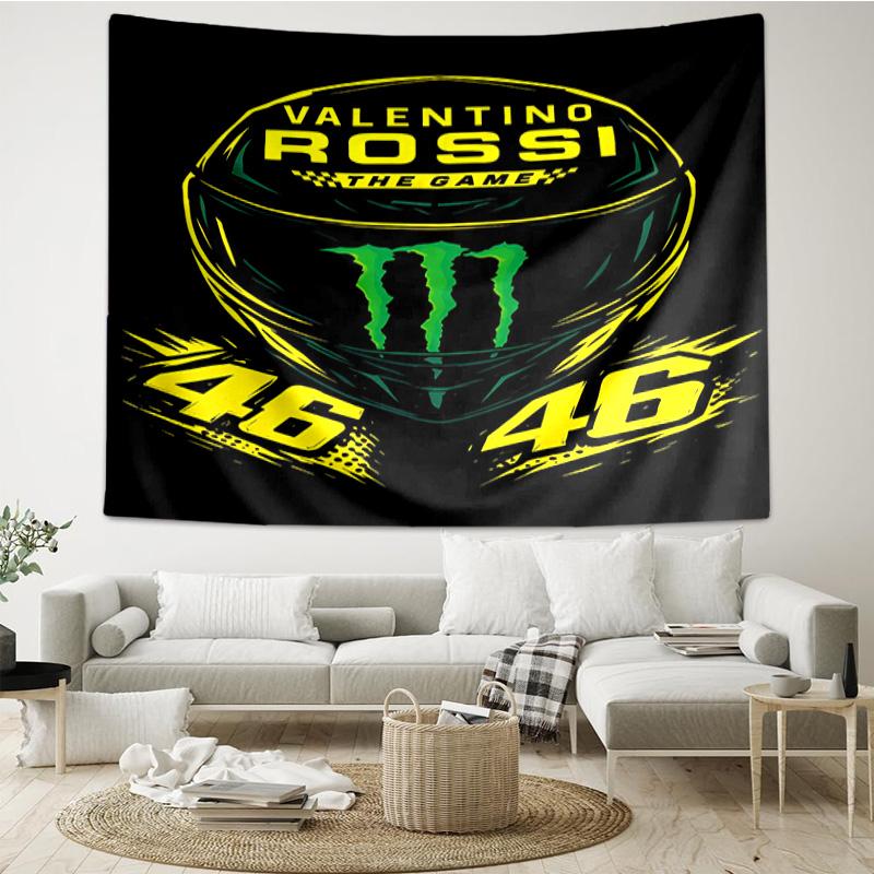 Valentino reitet durch den Sturm Wandteppich, Einzigartiges Design Wandteppich, Wanddekoration für Schlafzimmer, Wohnzimmer, Spielzimmer, Herzerwärmende Fan-Urlaubsgeschenke 130cmx150cm yellow