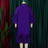 Elegant Office Dresses Women Bow Collar Ruffles Sleeve Straight Mid Calf Fashion Formal Female Business Work Wear Dress Midi Hot