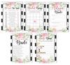 Inkdotpot Bridal Shower Games Set of 5 (Activities for 50 Guests) Floral Theme Fun Bachelorette Party Games Set Bundle