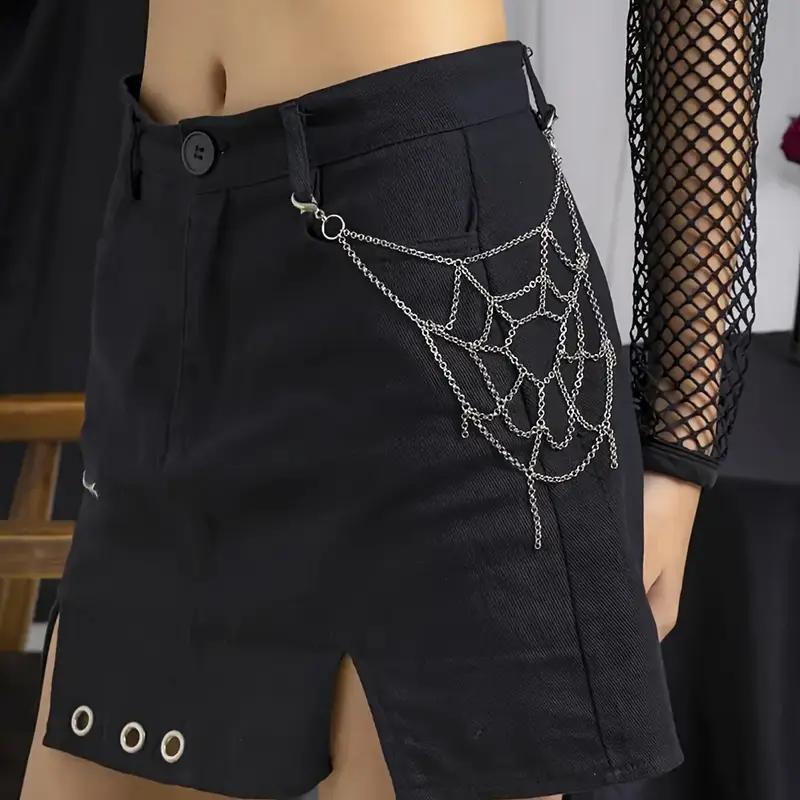 European and American Sweet Cool Style Chain Spider Web Pants Chain Dark Chain Waist Chain Body Chain Clothing Versatile