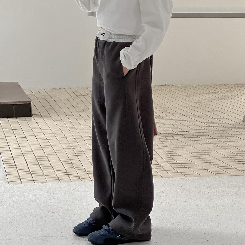 Autumn 2025 Girls' Straight-Leg Sports Pants - Early Season Wide-Leg Trousers for Kids