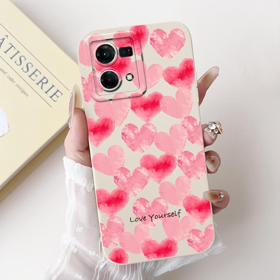 For Oppo F21 Pro 4G Case Reno7 4G CPH2363 Stylish Candy Painted Cover Soft TPU Phone Case For Oppo Reno8 Reno 7 F21Pro 4G Fundas