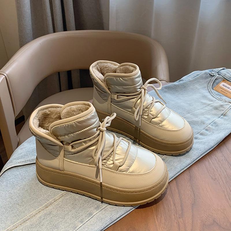 Fashion Plush high top snow boots for women in winter fashionable plush warm comfortable cold resistant women's thick soled boots