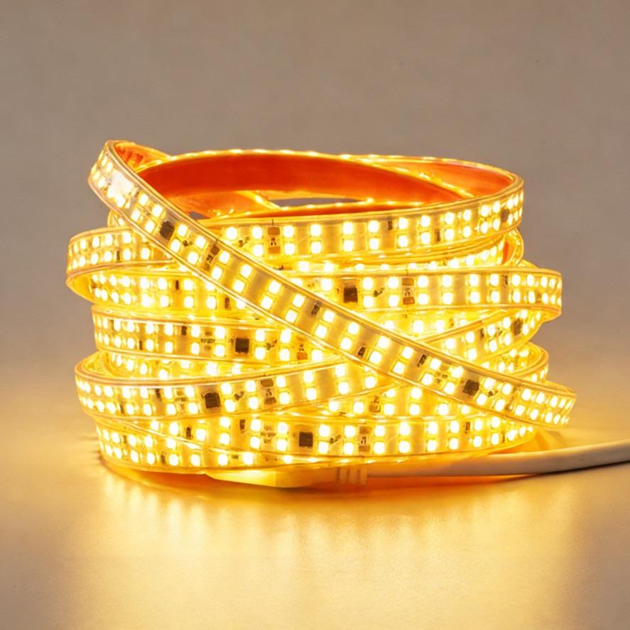 SMD 2835 LED Strip 12MM Width 240LEDs/M AC220V Flexible Cuttable Soft Lamp IP68 Waterproof Warm/Neutral/White Light With EU Plug