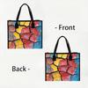 Color Crack Print Tote Bag Large Capacity Daily Casual Women Shoulder Handbag