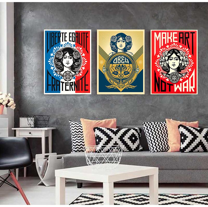 1 kus slavných uměleckých děl Obey Peace Nástěnné umění Obrázky do obývacího pokoje HD Tisk Plátno Olejomalby Domácí dekorace Ložnice Plakáty Bez rámu