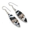 Natural Buffalo Jasper Gemstone Handmade 925 Sterling Silver Earring 2.13" AE-11578