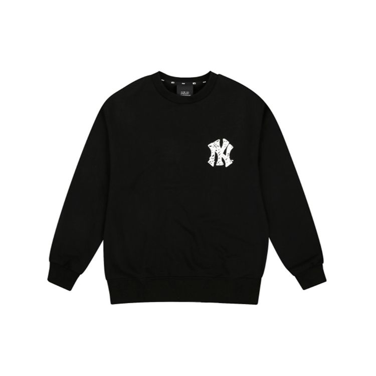 MLB Like Series Back Letter Logo College Style Round Neck Pullover Sweatshirt Unisex sweatshirt Black 31MT05941-50L