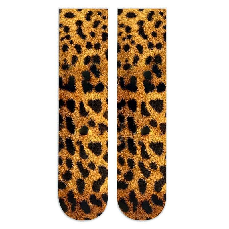 Role Playing Leopard Print Short Socks, Summer Single Shoes, Long Socks, High Elasticity,comfortable and Breathable Casual Socks