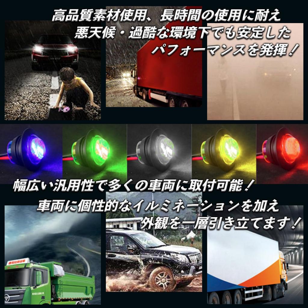 HTharros Set of Round LED Side Marker for and Buses 20-Piece 3-LED Lamps, Red, 12V/24V, Trucks, Trailers,