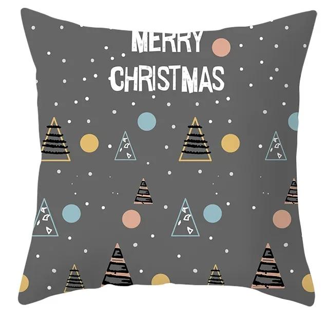 40/45/50/60cm Merry Christmas Santa Claus Printed Cushion Cover for Home Living Room Sofa Decoration Square Pillowcase