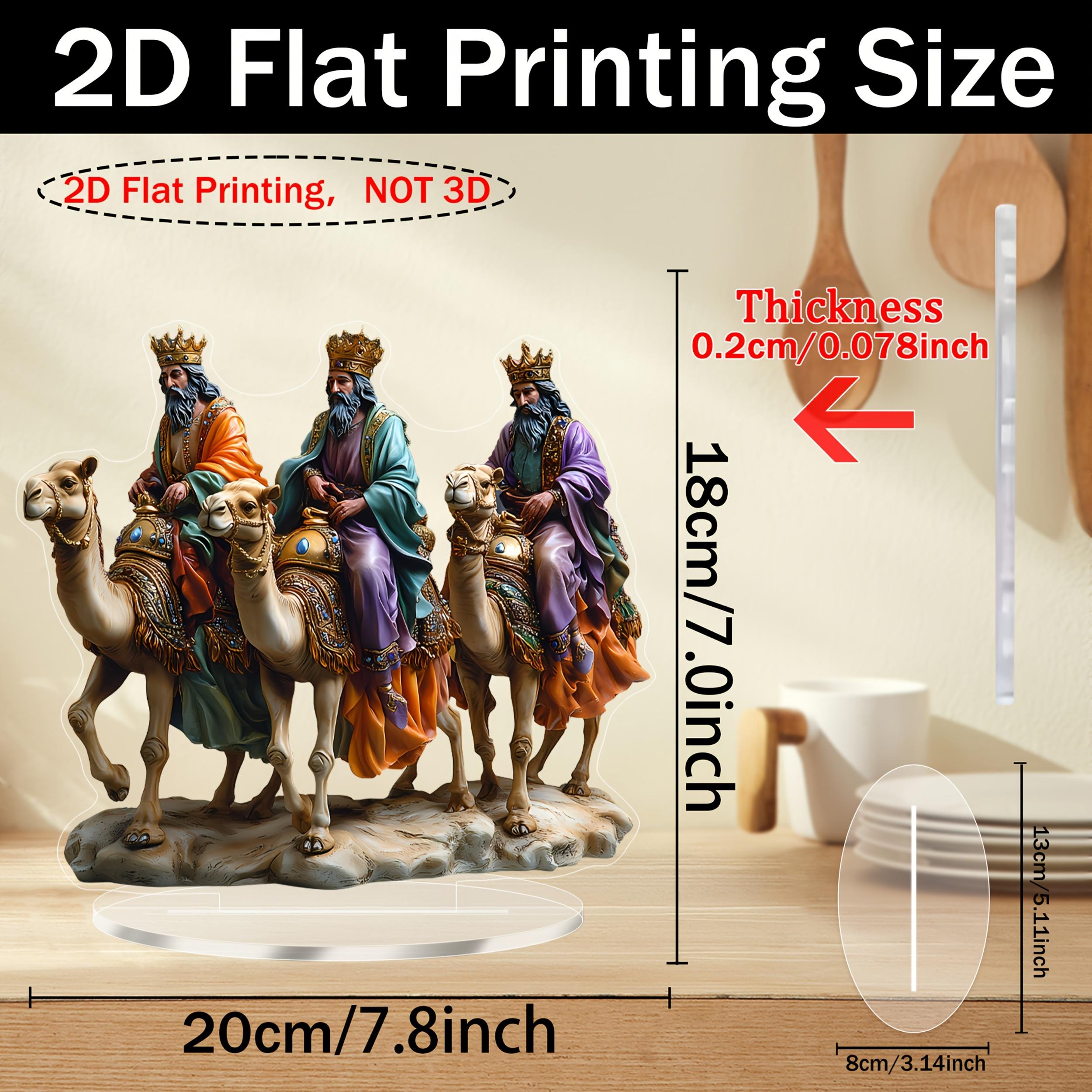 

1 шт. Трех Святых на Верблюде 2D Акриловое Настольное Украшение для Дома и Офиса Подарок Прочное Фестивальное Украшение для Вечеринки Трех Королей
