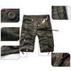 Pantaloncini da uomo a quadri vita media lunghezza al ginocchio multi tasche cerniera bottone