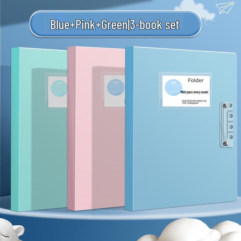 Exam Organizer Folder: Student Test Paper Data Book with Clipboard Loose-leaf for Elementary and Middle School
