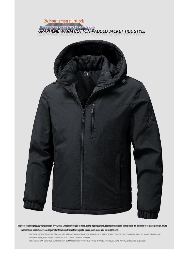 Men's Autumn/Winter Graphene-Cotton Padded Jacket: Loose Fit, Trendy, Thick & Warm