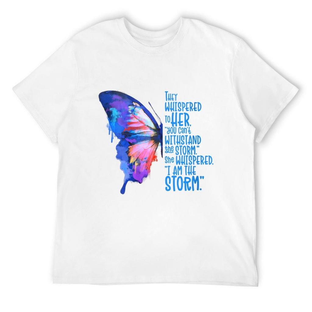 Womens Womens, Butterfly Tee, I Am The Storm, Inspire And Motivate V-Neck T-Shirt quick-drying summer clothes Men's t-shirts