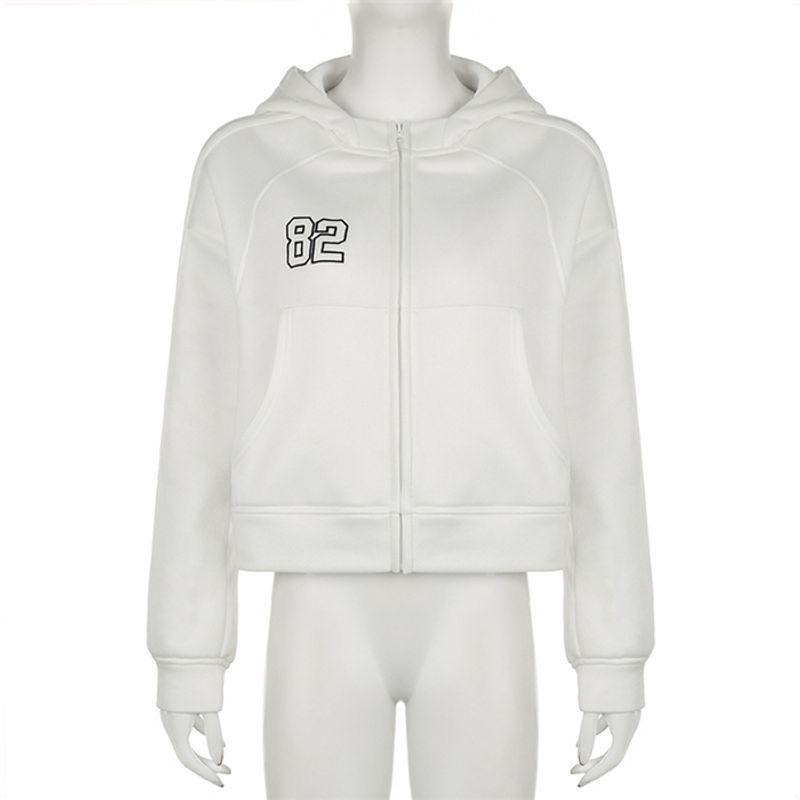 

Модная вышитая толстовка, свободный кардиган, пальто, женская толстовка оверсайз, куртка для женщин White M