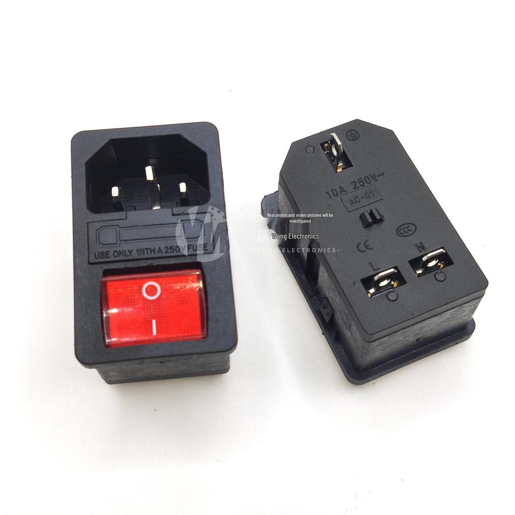 10A High Power AC Socket with KCD4 Switch - Direct Plug-in, Simple Wiring