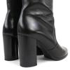 Great PRADA Knee-high boots Logo Metal Side Zip Leather black leather Women Used