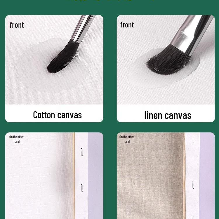 Long Strip Solid Wood Framed Canvas: Rectangle Acrylic Painting On Pure Cotton Linen