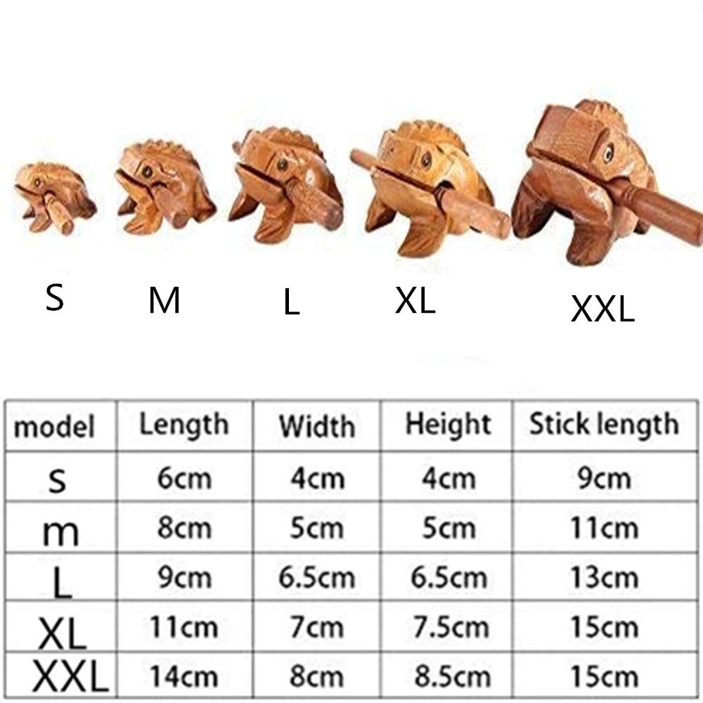 Kingsie Wooden Guiro Frog, Auspicious Charm, Percussion Instrument, Sound-Making Frog, Thai Style (XXL)
