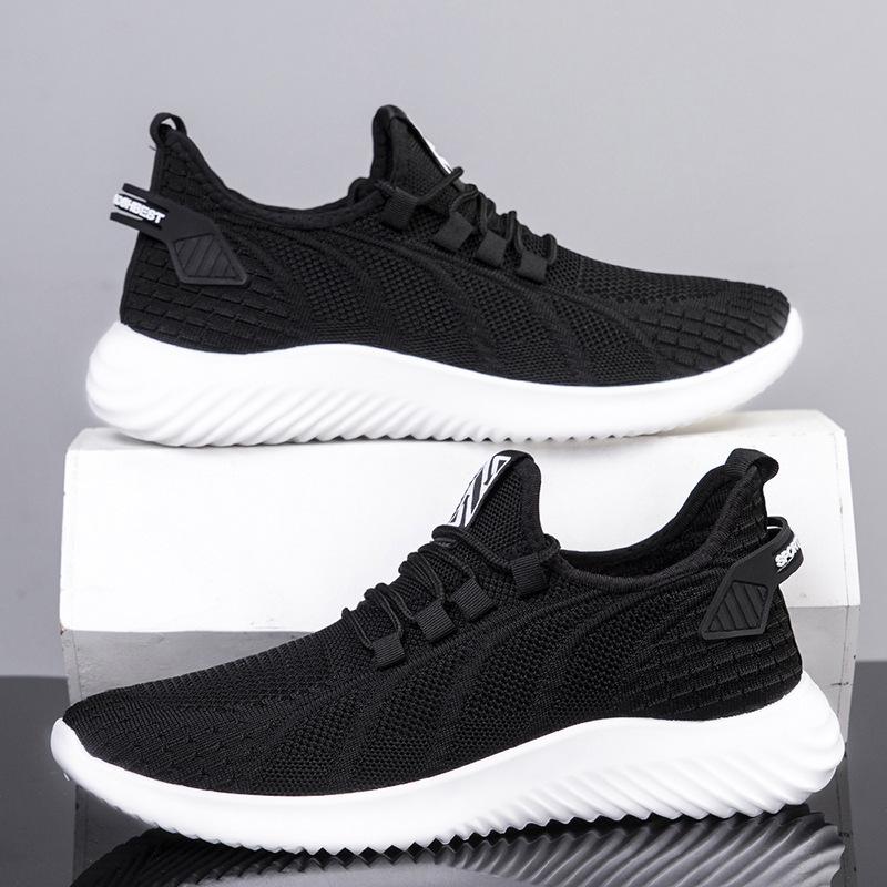 2024 Spring Breathable Casual Sports Shoes Soft Sole Men's Non-slip Running Single Shoes Middle-aged Men's Casual Shoes