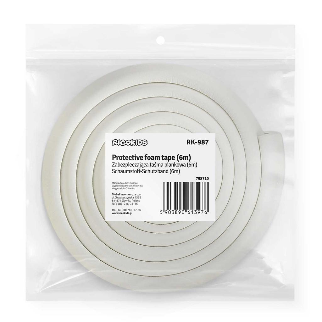 Ricokids 798710 Foam Safety Tape White 6 M