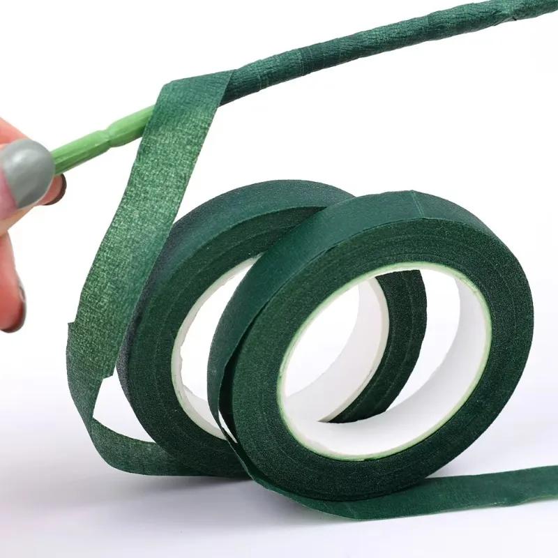 20/1Rolls Bouquet Floral Stem Tape DIY Artificial Flower Self-Adhesive Wrapping Green Tape Wedding Flower Decorative Supplies