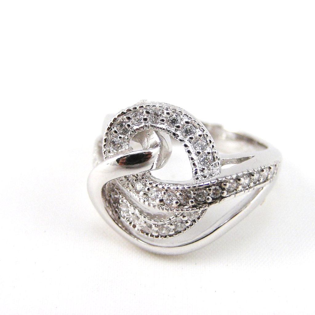 Silver Ring 'Cache Coeur' White Silver (rhodium) - 16 Mm