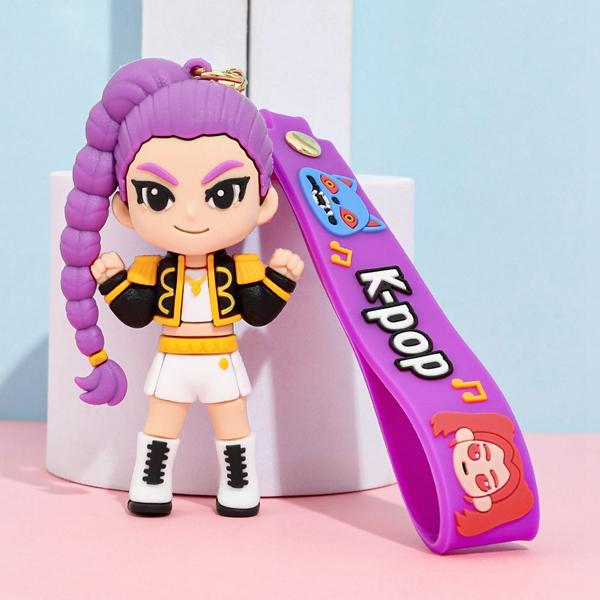 1 ks Kreslená Šťastná Dívka Akční Figurka Klíčenka Hudební Dívky Zpěvačka PVC Model Kolekce Dětský Dárek Hračka