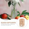 Kitchen Untelis Holder Rattan Vase Straw Set Cup Plant Protective Covers Wicker Sleeve Grass Glass Water Coffee Tumbler