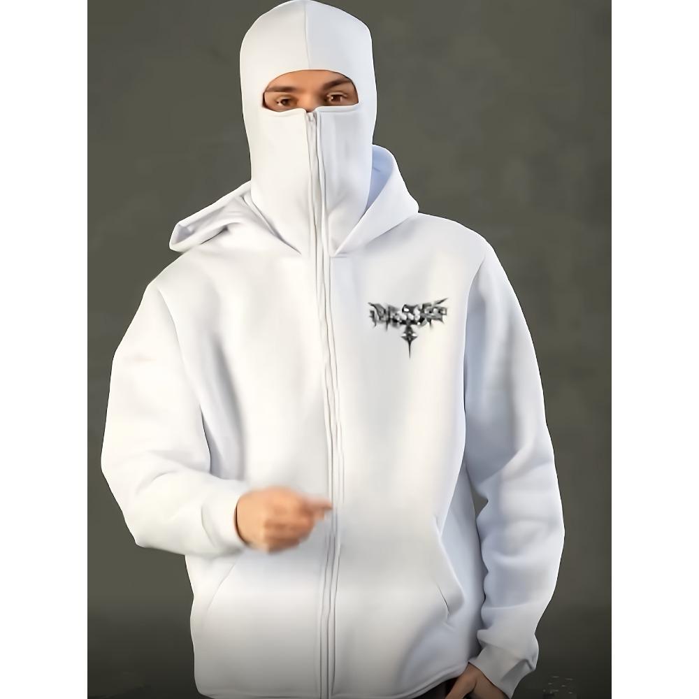 Y2k Gothic Bone Dragon Print Hooded Sweatshirt Unisex Casual Pullover with Front Zipper Machine