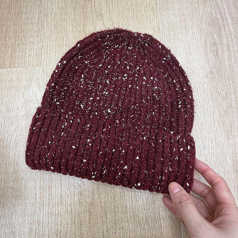 New Autumn and Winter Knitted Hat Women's Simple Mixed-color Wool Pullover Hat Fashionable Warm and Windproof Fashionable Casual Trendy Hat