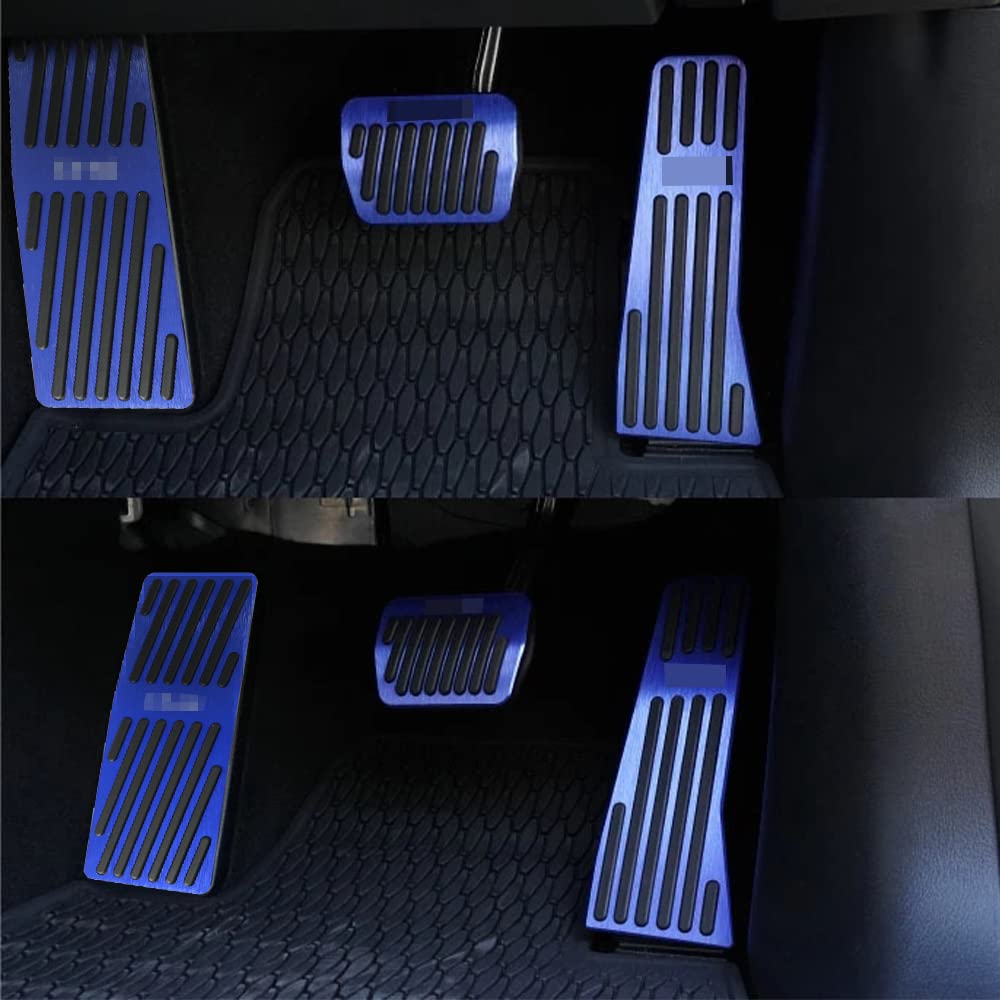 Onami Pedal Brake and Accelerator Interior Aluminum for the New Mazda CX60 KH Series CX-60 Covers, Panels, Alloy, 3-Piece Set, Blue, (CX60-01-BL)