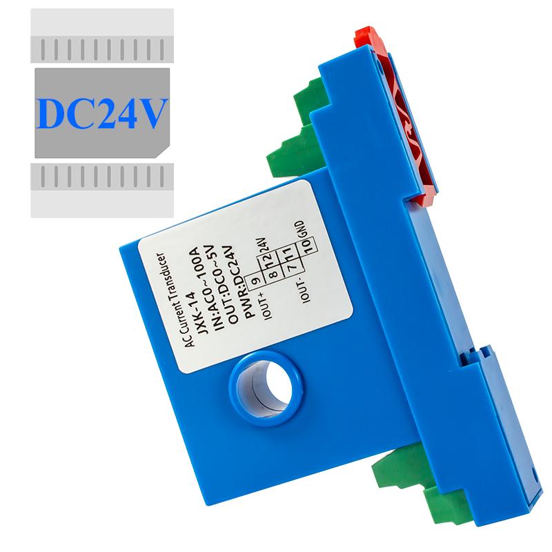 AC/DC Current Transmitter 0-10A-20A-50A-100A-150A To 0 10V 0 5V 4 20ma With 8mm/12mm Hole DC24V Current Transducer Transmitter