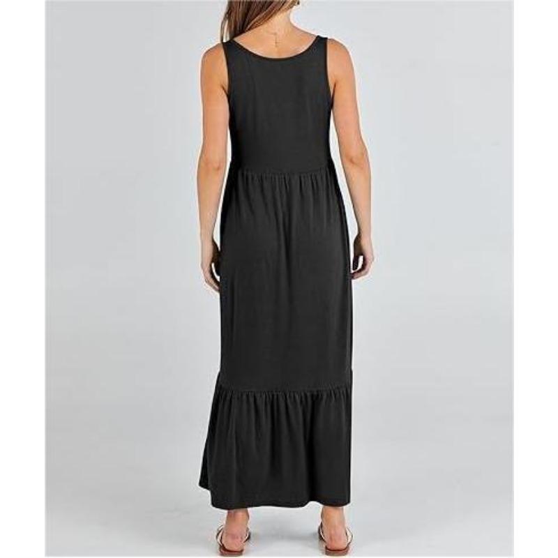 YYFS Abiti casual senza maniche con bretelle, a tinta unita, con stampa, da donna, estivi e primaverili
