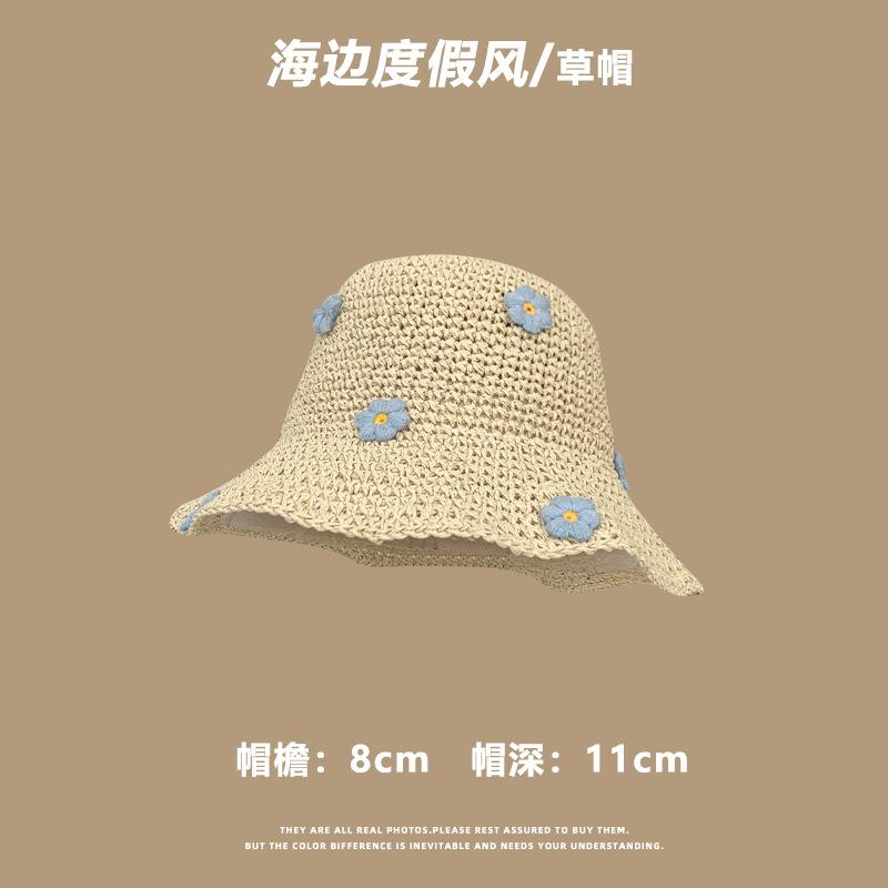 Cappello di paglia donna estate nuovo vacanza al mare spiaggia cappello parasole coprivolto francese cappello parasole cappello protezione solare foto