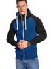 Men's European Size Color Block Raglan Sleeve Hooded Cardigan Sweatshirt