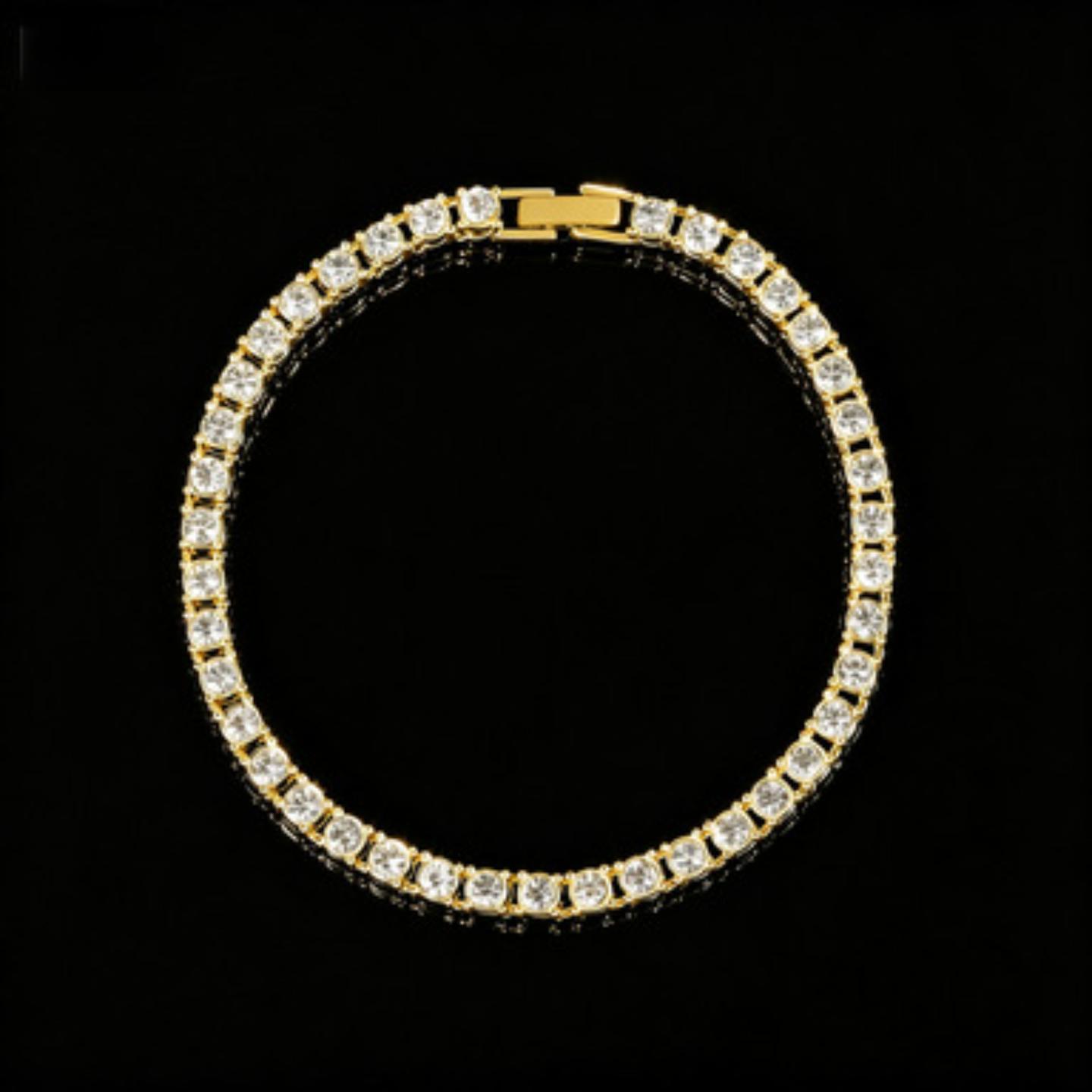 Trendy 5mm CZ Tennis Chain Necklace and Bracelet Set, White Gold Plated Iced Out Jewelry Set for Men Women