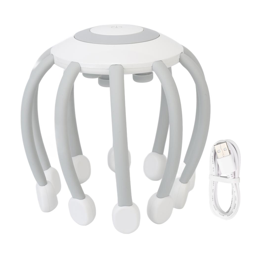 Bluetooth Electric Scalp Massager 5 Modes Reduce Pressure Adjustable Head Scalp Massager White