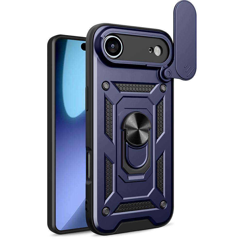 AMORUS For iPhone 17 Air Case Kickstand PC+TPU Phone Cover with Camera Lens Slider