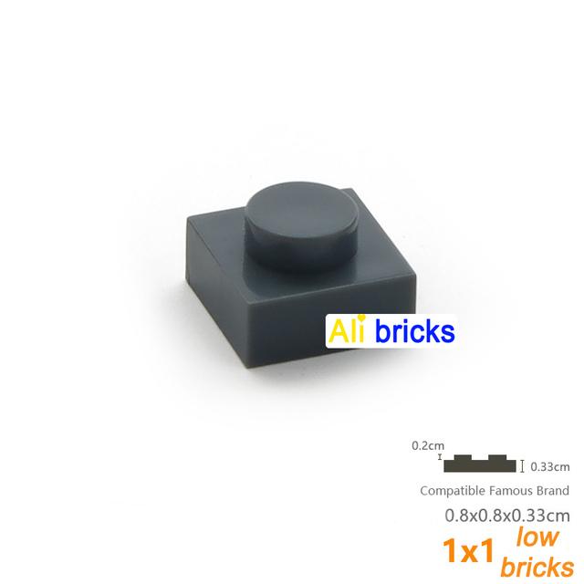 Brown Color Plate 1x1 3024 Building Block Part Brick for Kids Pixel Art Remix Painting QR Code Gift Children DIY Toys