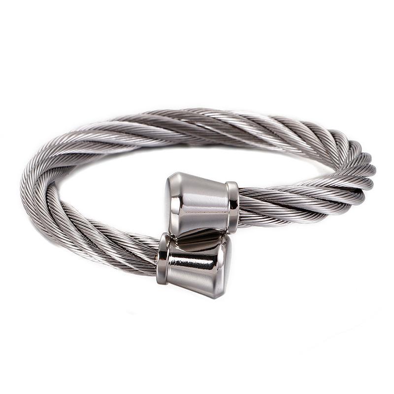 2026 Titanium Steel Open Bracelet, Personalized Fashion Men's Bracelet, Steel Wire Bracelet