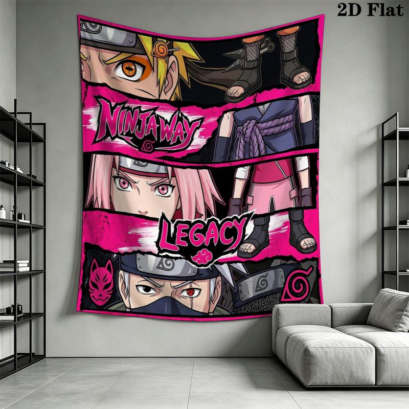 Naruto Wall Tapestry Aesthetic Wall Hanging Printed Fabric Blanket Decorative Tapestries For Bedroom Living Room Home Decor