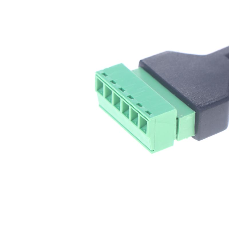 1Pc Cctv Adapter Connector Ethernet Male Plug To Screw Terminal Block 6 Pin With Terminal Plug Splitter Rj12 6P6C