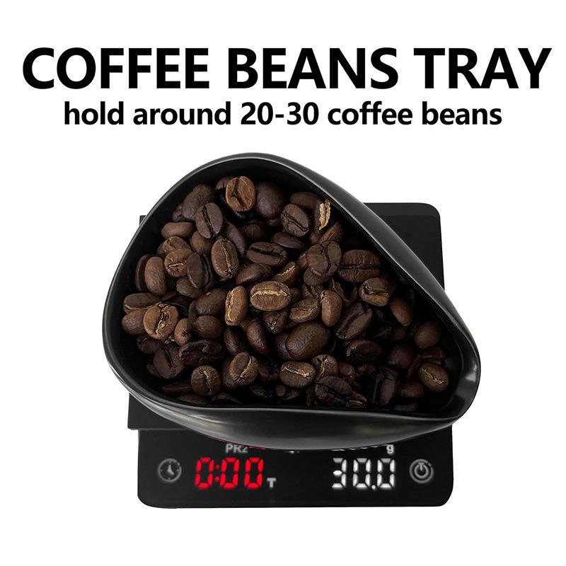 Ceramic Coffee Bean Dosing Cup Measuring Tray Kit Coffee Measuring Cup Coffee Beans Dosing Tray and Spoon Set PTKFQJ01 3